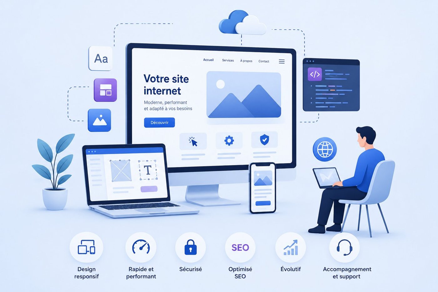 Votre site internet : design responsive, performance, SEO et entretien par GP Concepts